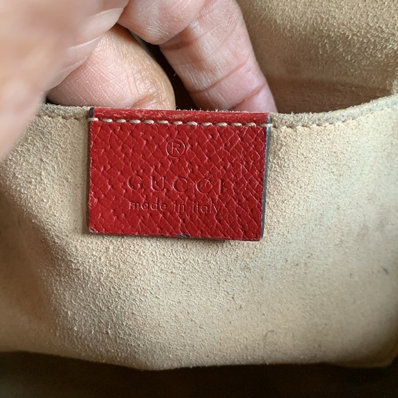 GUCCI GG Supreme Monogram Flora Web Small Ophidia Tote Bag Red - Picture 12 of 17